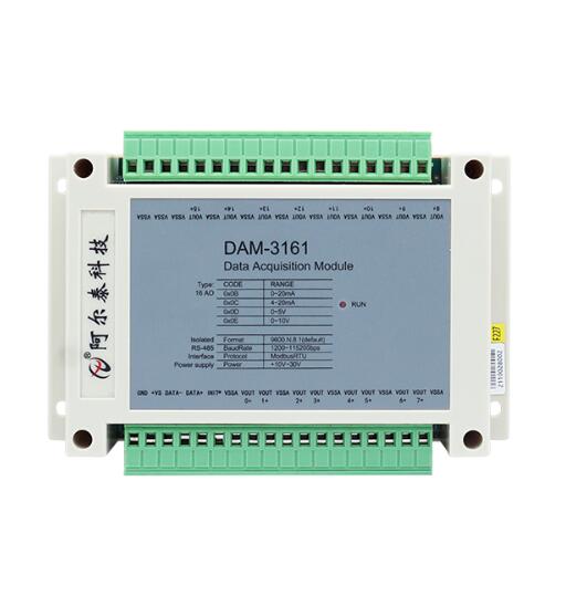 0-5V电压0-20mA电流模拟量输出模块ModbusRTU协议DAM-3161