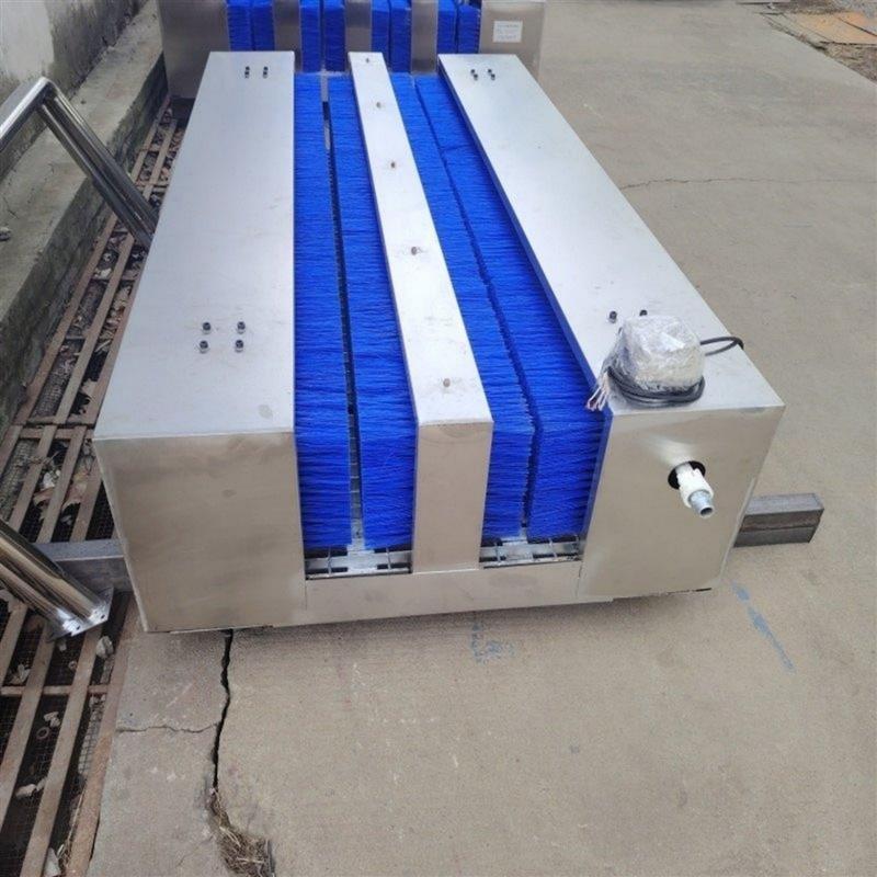 无动力双通道矿用洗靴机 不锈钢高压冲洗刷靴器 节能清洁设备