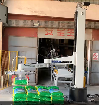 机器人码垛水稻种子立柱垛码机