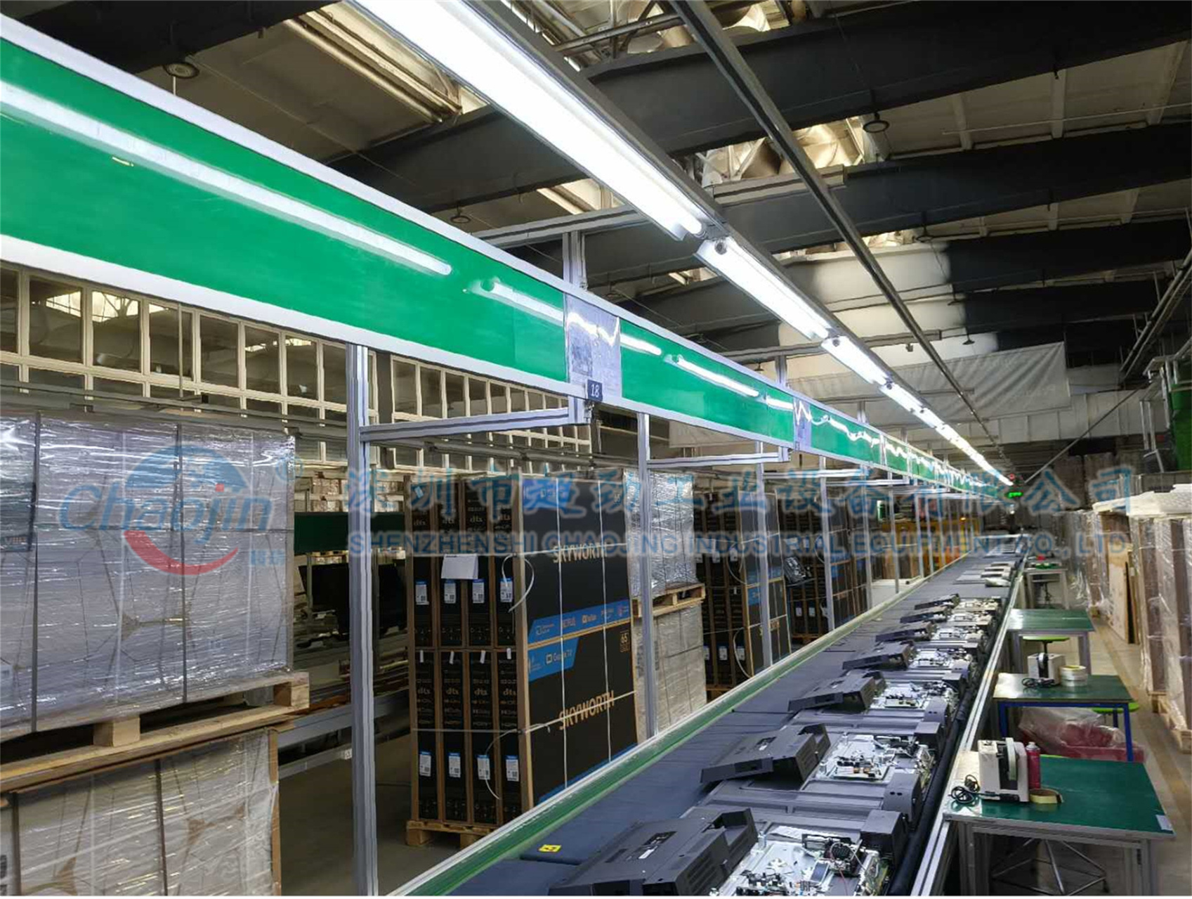 显示屏皮带生产线 大屏触控教学一体机柔性皮带输送线 触控屏组装线