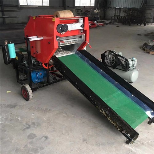 自走式青饲料打捆包膜机 全自动青贮圆捆秸秆覆膜机