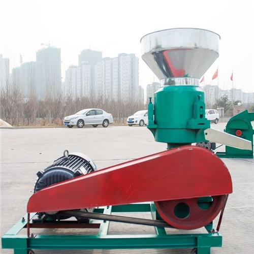 小型家用牛羊草料制粒机 无噪音无尘平模饲料颗粒机