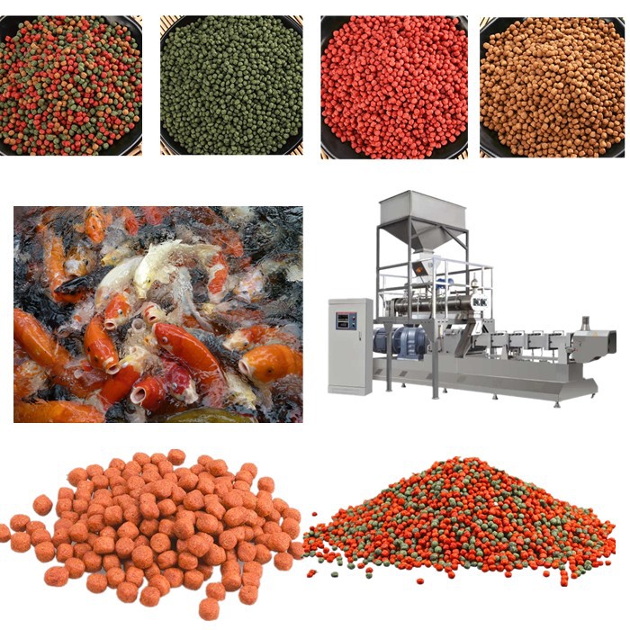 膨化鱼饲料生产线 全自动观赏鱼饲料生产线 高质量达标鱼饲料