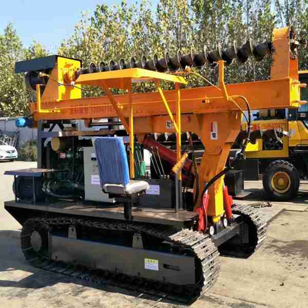 光伏电打钻一体机 光伏钻孔机 双动力头光伏打桩机可打石头和泥土