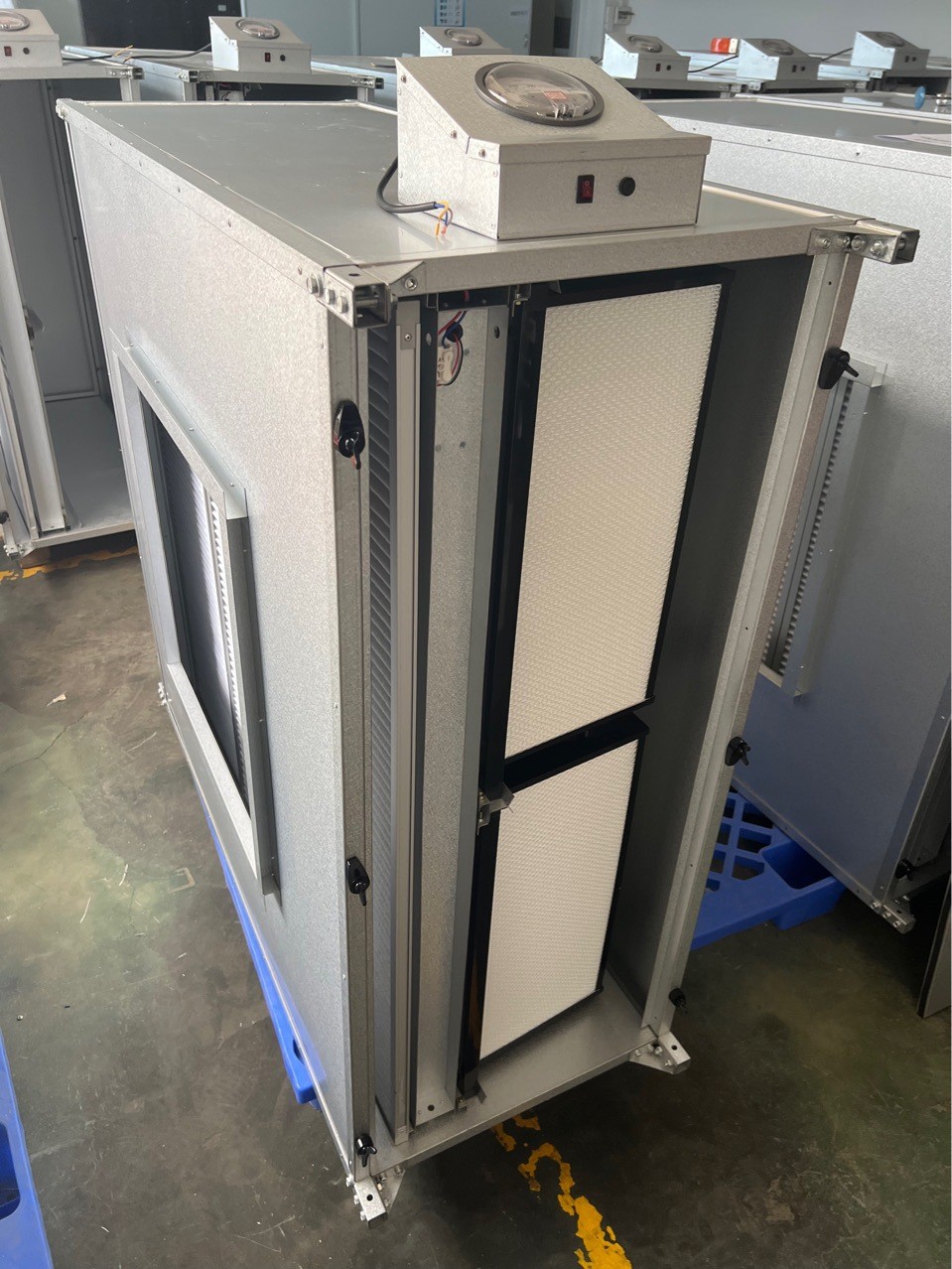 定制空气消毒净化大排风箱～H13效率方舱医院、健康驿站、隔离酒店尾气排放