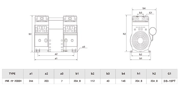 普诺克PNK PP 2000H无油活塞真空泵