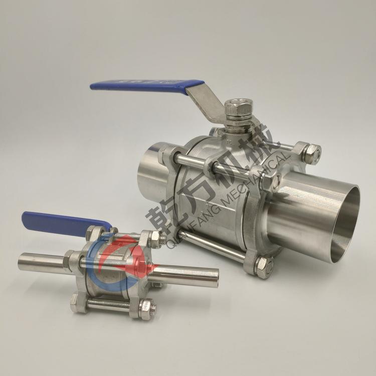 316L三片式加长自动焊接球阀 半导体行业管道抛光BA加长焊球阀