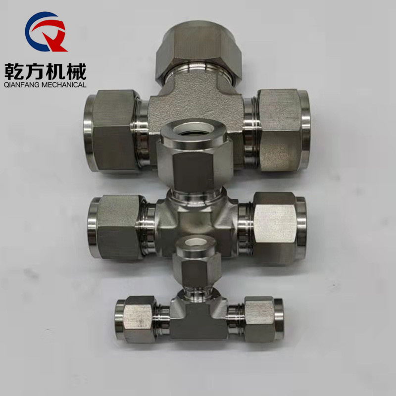 浙江工厂304/316/C-276/2205/2507材质卡套三通，卡套快接三通