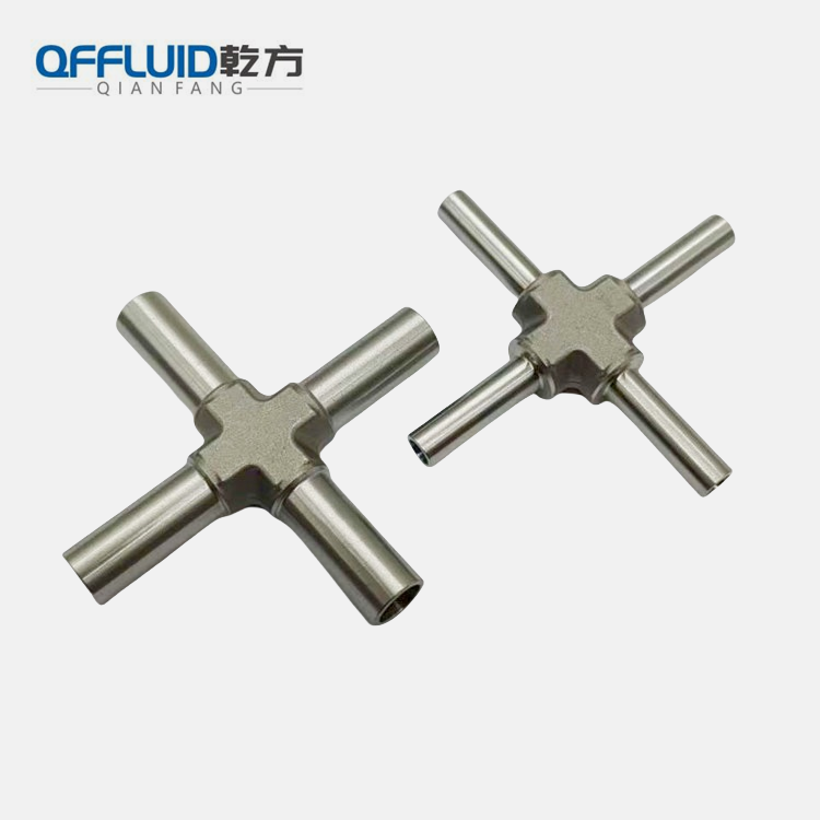 316L不锈钢高温锻制四通 BA级/EP级 加长自动焊三通四通 弯头大小头