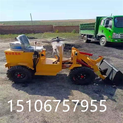 小型四驱电动铲车装载机 农用搬运装卸一体机 多功能建筑工地装载机