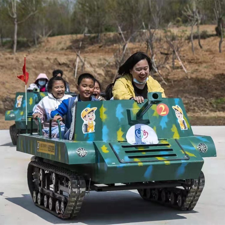亲子游乐仿真坦克车 全自动油电混合款 纯工业履带设计 四季游乐设备