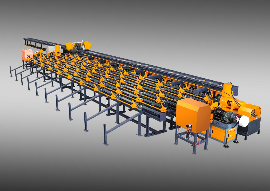 数控钢筋锯切套丝打磨生产线自动测长锯切套丝铣磨节能省料效率高