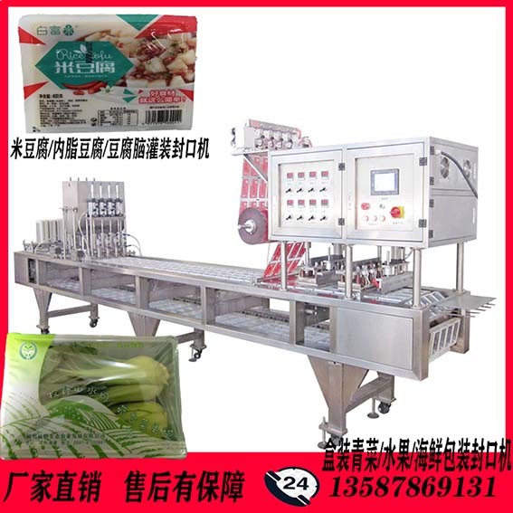 温州拓辉THJX10-连续式盒装蔬菜气调包装封口机 豆腐灌装机