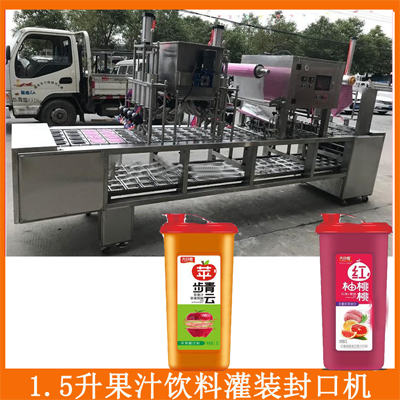 1.5升杯装蓝莓汁灌装封口机 果汁饮料灌装生产线