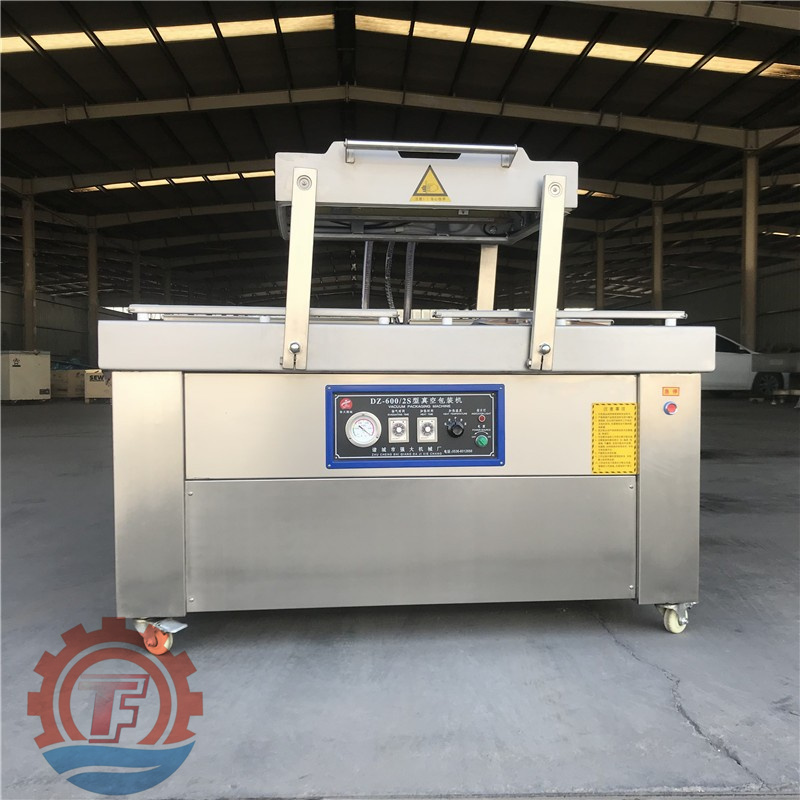 坚果双室真空包装机 腊肉连续式包装设备 生鲜真空收缩封口机