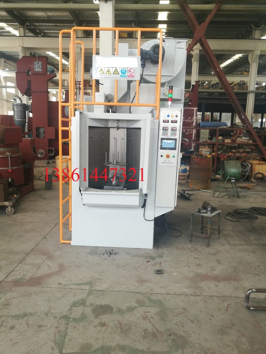 新型转台吊钩式二工位抛丸机