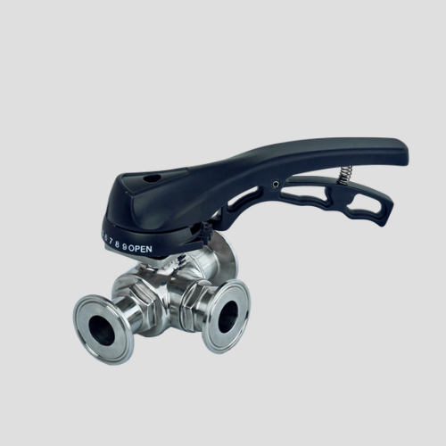 鸭嘴式手柄三通快装球阀发货迅速