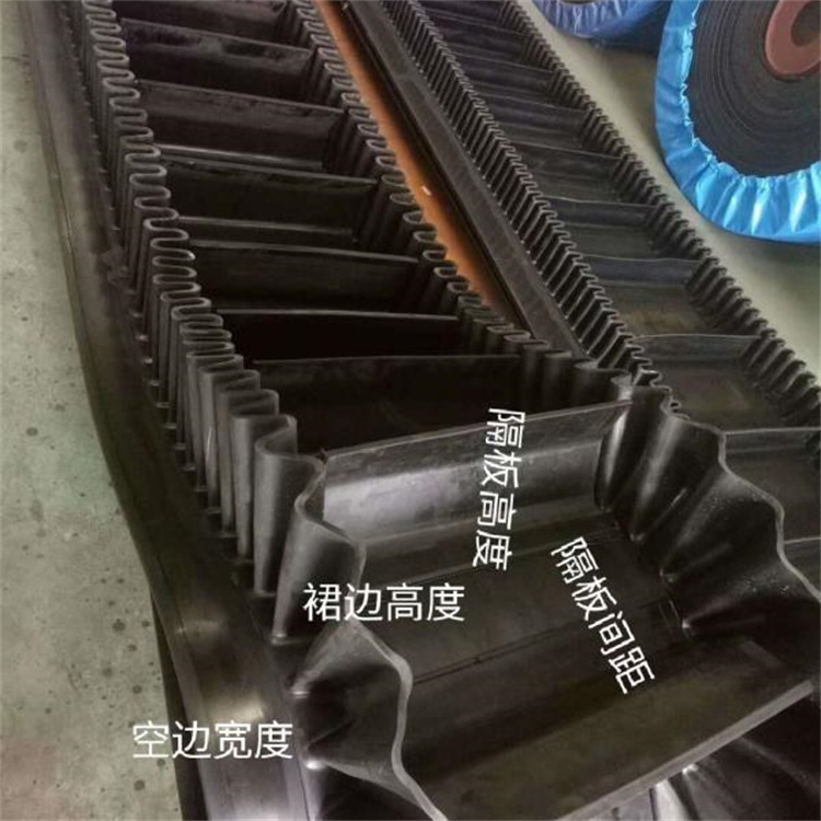 橡胶裙边带 尼龙挡边输送带 大倾角提升带