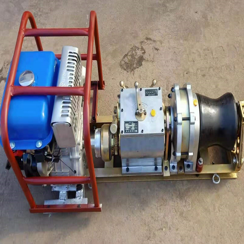 大马力汽油机动绞磨 柴油手拉风冷绞磨牵引机