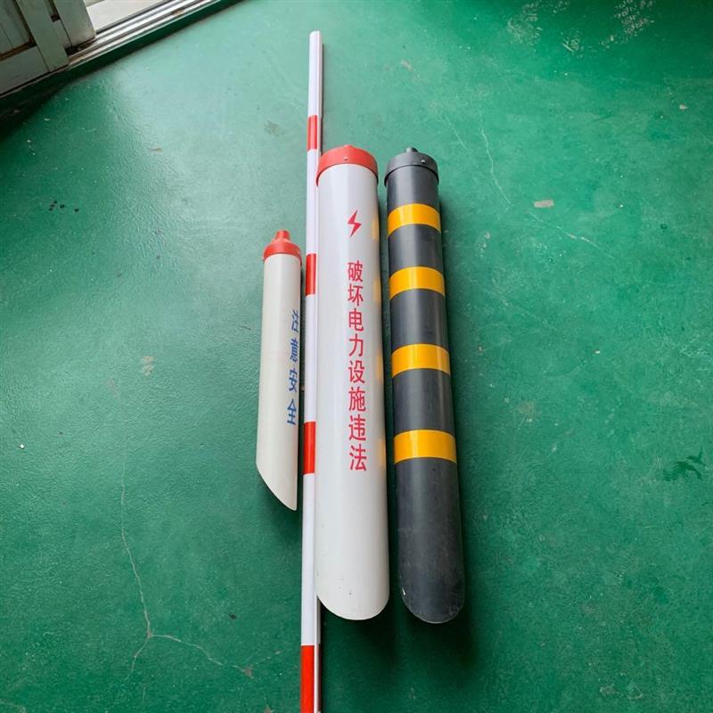 跨路红白反光PVC标志杆交通防撞保护套