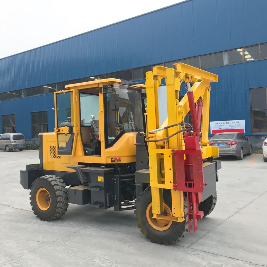 液压地基路面钻孔机 护栏打桩机 加厚钢板护栏打桩机