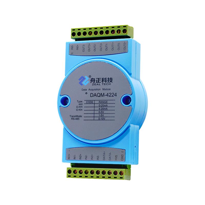 舟正科技485总线2/4通道标准模拟量输入输出模块DAQM-4224